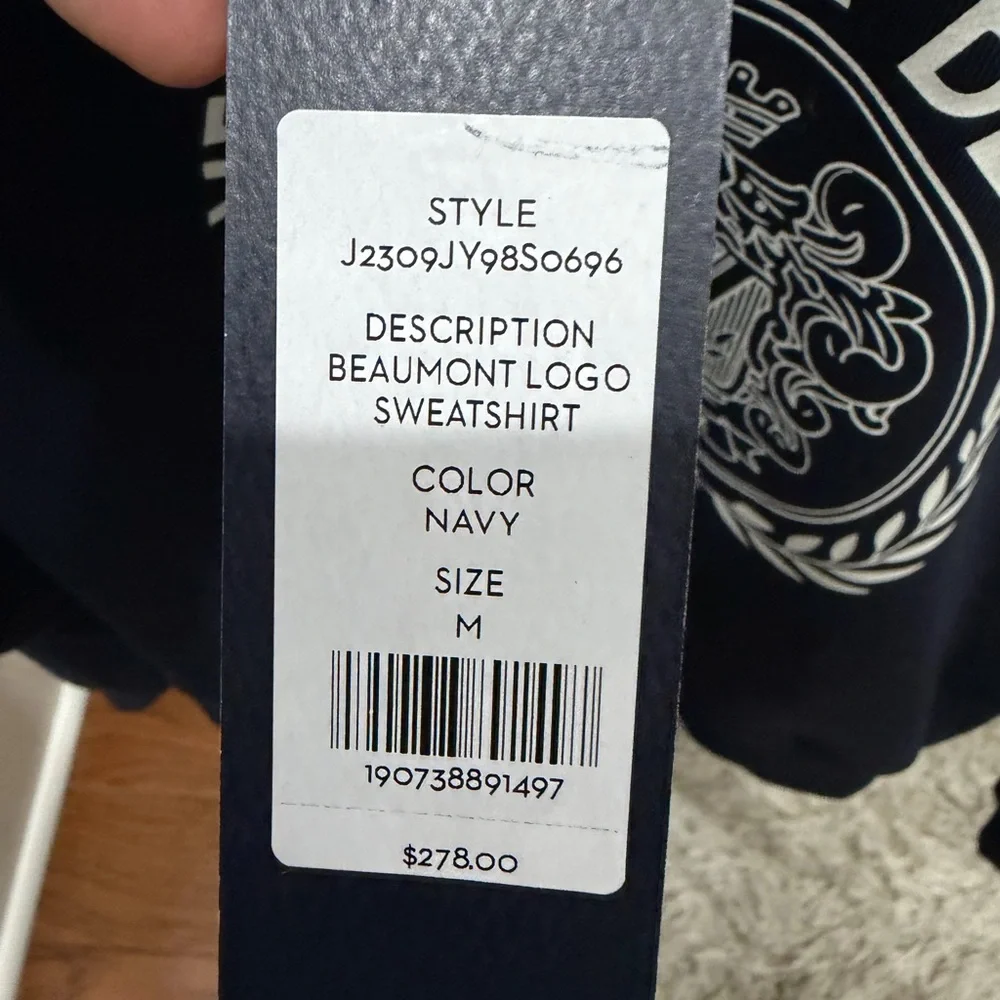 Veronica Beard Dark Blue Logo Sweatshirt - Picture 3 of 4